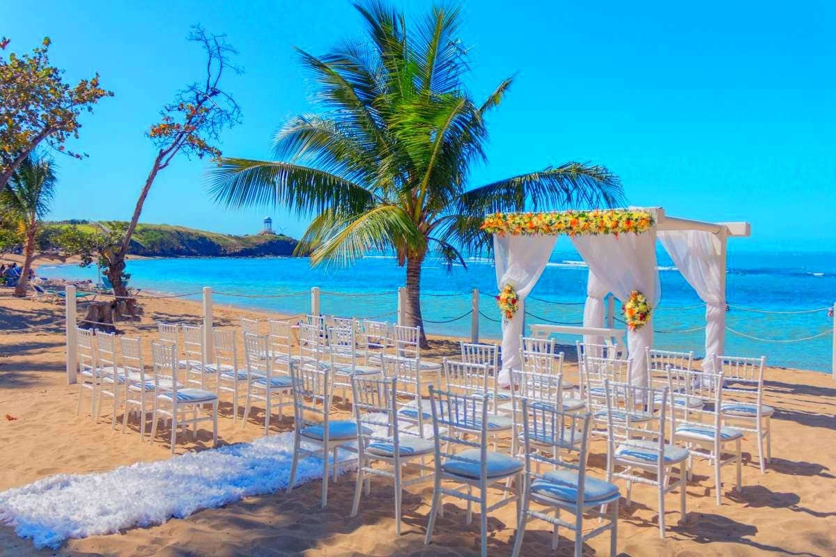 Elegant wedding gazebo on the beach